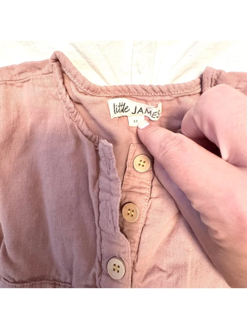 Little James Mauve Pink Organic Cotton Dress